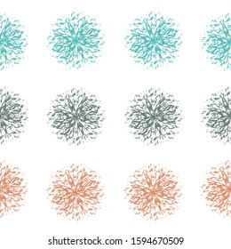 Cute flower decorative element.  Vector nature floral symbols isolated on white background.  Blossom flowers icon ornament in azure and orange colors for fashion textile.