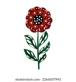 icono decorativo de flor lindo, diseño gráfico de ilustración vectorial. Estilo folk