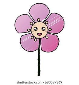 cute flower decorative kawaii character
