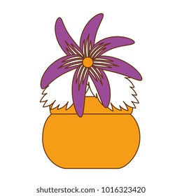 cute flower decorative in pot