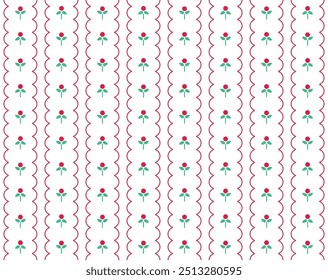 Cute flower decorative seamless pattern design. Vector illustration.