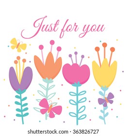 cute flower design suitable for greeting card