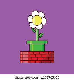 cute flower designs on the wall, you can use these designs in picture books, children's books, packaging, clipart, games, vectors, illustrations and others.