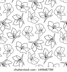 Cute flower doodle pattern hand drawn