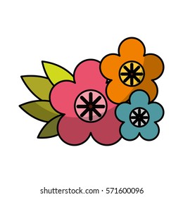 cute flower emblem icon vector illustration design