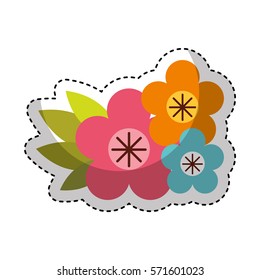 cute flower emblem icon vector illustration design