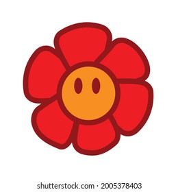 cute flower emoticon cartoon vector design