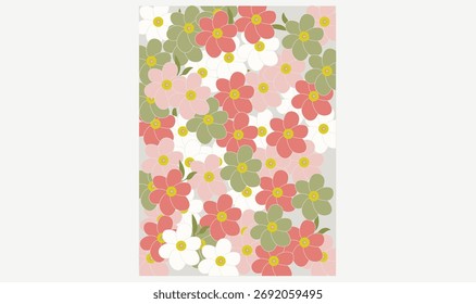 Cute flower fabric seamless pattern background image.