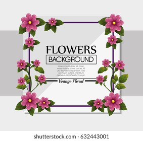 cute flower frame decorative background