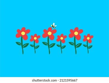 cute flower garden illustration vector
