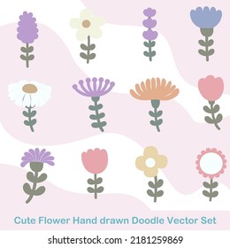 Juego de vectores de tracción manual de flor de corte