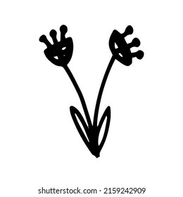 Cute flower hand drawn element. isolated on white background. doodle for wedding design, logo and greeting card. Vector illustration. 