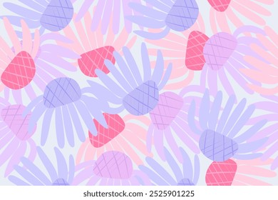 cute flower hand drawn seamless pattern