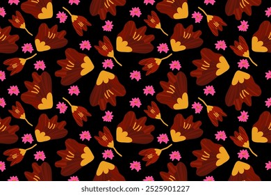 bonito flor mão desenhado padrão sem costura