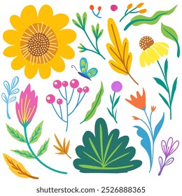 Desenhado à mão de flor bonito, adequado para o design de padrão de roupas, design de pôster, design de panfletos e muitas necessidades de design gráfico