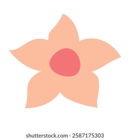 Cute flower head, flat vector illustration, simple flower icon clip art, isolated on white background
