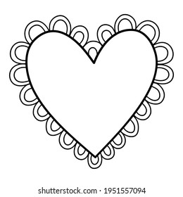 Cute flower heart icon. Hand drawn and outline illustration of Cute flower heart vector icon for web design