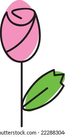 Cute Flower Icon In Flat Design. Icon set of flower with color. Set of decorative floral design elements. Flat cartoon vector illustration. Illustration of nature flower spring and summer in garden.