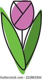 Icono De Flor Cuta En Diseño Plano. Conjunto de iconos de flor con color. Conjunto de elementos decorativos de diseño floral. Ilustración vectorial de dibujos animados planos. Ilustración del manantial de flores naturales y verano en el jardín.