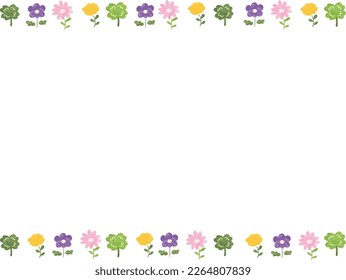 Cute flower illustration frame material