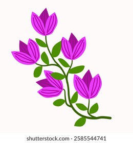 Cute flower illustration. Vector flower flat. Simple flower clipart.