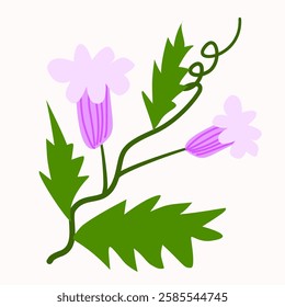 Cute flower illustration. Vector flower flat. Simple flower clipart.