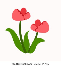 Cute flower illustration. Vector flower flat. Simple flower clipart.