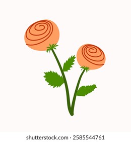 Cute flower illustration. Vector flower flat. Simple flower clipart.