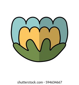 cute flower isolated icon