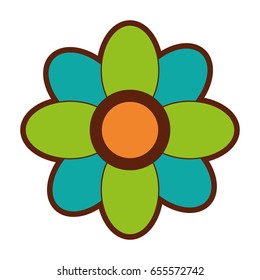 cute flower isolated icon