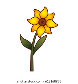 cute flower isolated icon vector illustration design