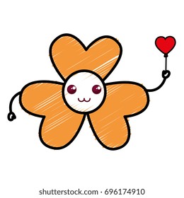 cute flower kawaii character