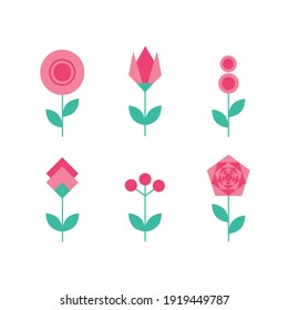 Cute flower and leaf set