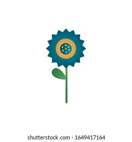 flor tierna con estilo de degradado de resorte de hoja icono ilustración vectorial diseño