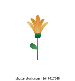 flor tierna con estilo de degradado de resorte de hoja icono ilustración vectorial diseño
