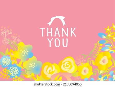 Cute flower leaf Thank you illustration