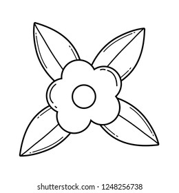 cute flower with leafs