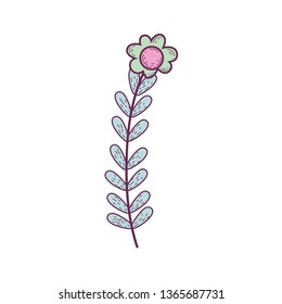 cute flower with leafs