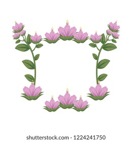 cute flower with leafs crown