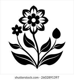 cute flower with leafs isolated icon vector illustration