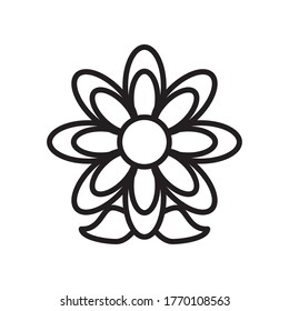 cute flower line style icon vector illustration design