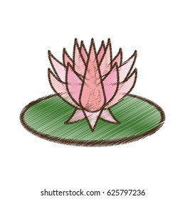 cute flower lotus leaf icon design
