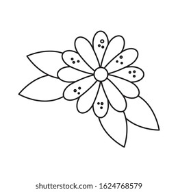 cute flower natural with leafs isolated icon vector illustration design