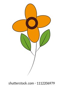 cute flower natural stem leaves image
