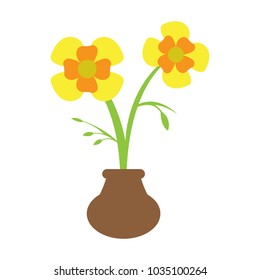 Cute flower on a pot
