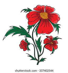 Cute flower on a white background. Vector