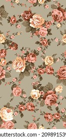 cute flower patter textile illustration