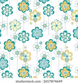 cute flower pattern in colorful background