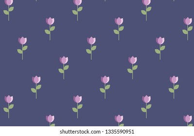 cute flower pattern on the dark blue background