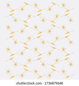 cute flower pattern on pale blue background